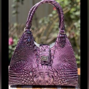 Brahmin Adrian Passion Purple Melburne Leather Satchel NWT PRETTY EYE  FIRM